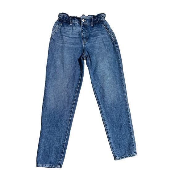 KanCan Ultra High Rise Paperbag Straight Leg Jeans Medium Wash Size Medium 7 /27 - Picture 1 of 12